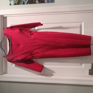 Red bodycon sheath dress with back zipper